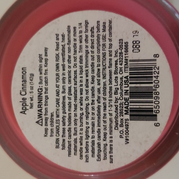 Living Colors APPLE CINNAMON Medium Single Wick Candle 5oz - 3 remaining - Picture 4 of 4